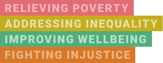 Relieving poverty, addressing inequality, improving wellbeing, fighting injustice