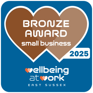 Bronze Award - Small business. Wellbeing at work. East Sussex
